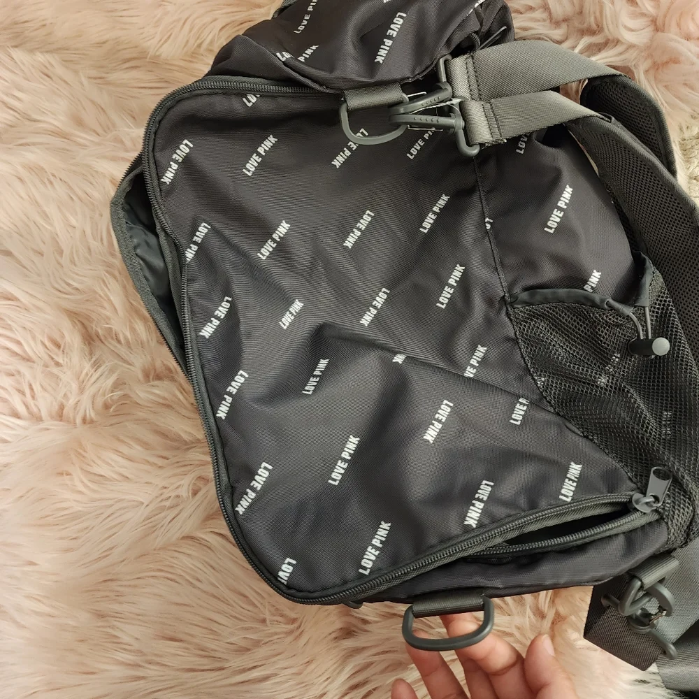 Victoria's secret PINK convertible backpack duffle bag LOVE PINK print